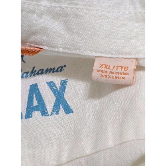 Tommy Bahama Relax Mens White Linen Long Sleeve‎ Button-Up Shirt XXL - Picture 5 of 12